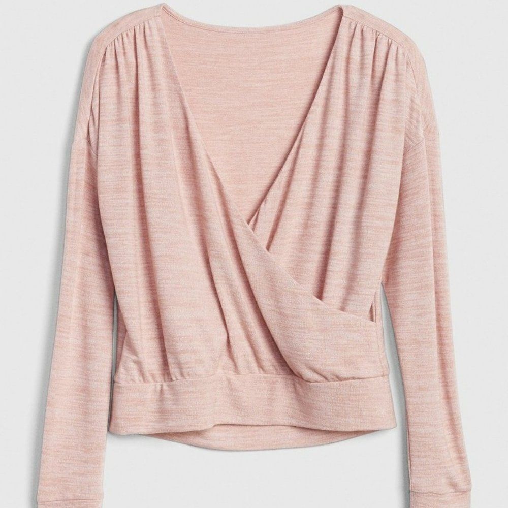 Gap Softspun Wrap Top Pink Women's Sz XS